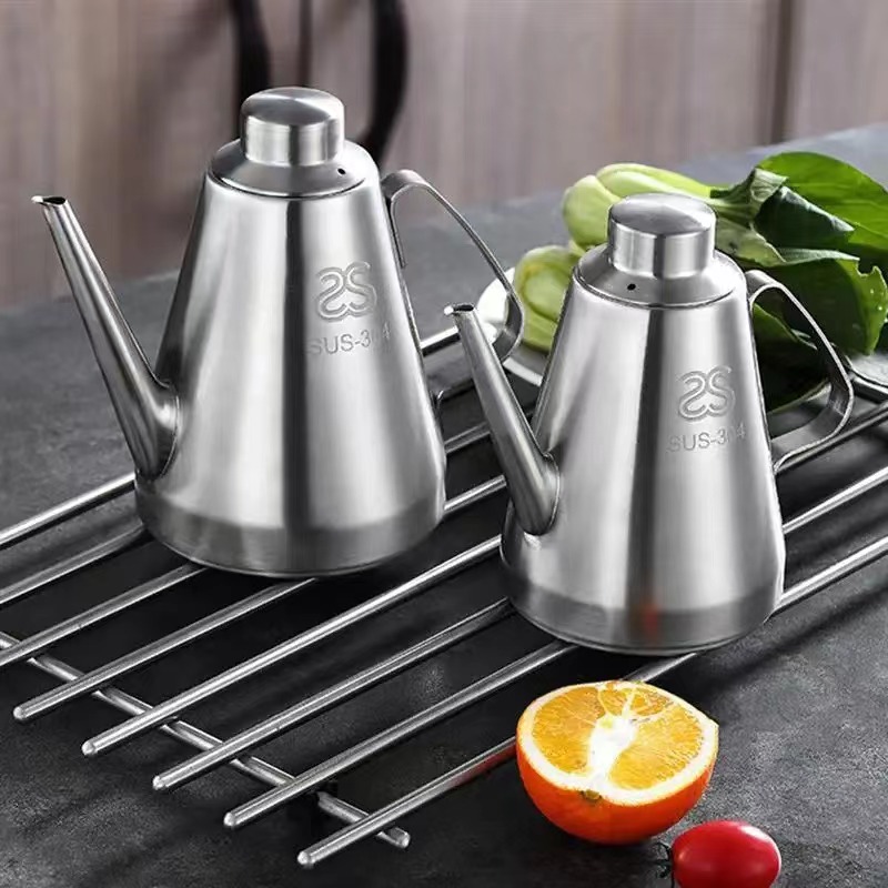 Herb Keeper Bottle - 304 ステンレス鋼防虫漏れ防止オイルコントロールポット長口オイルボトルごま油小酢ボトルポットポット