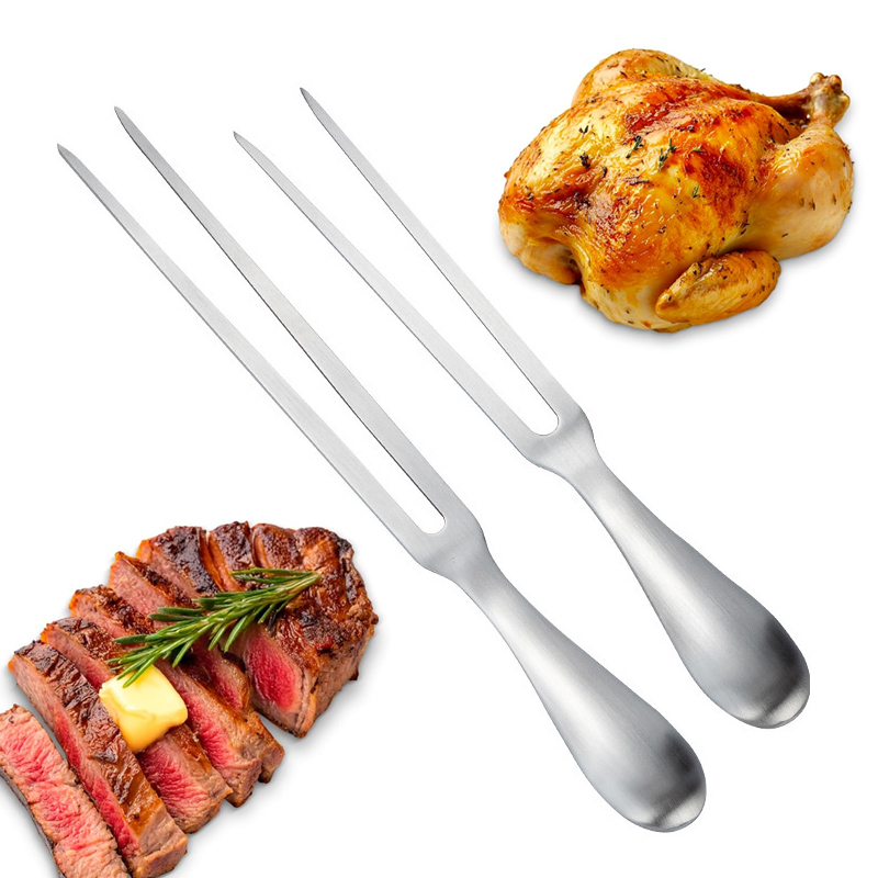 Meal Prep Chef - 304ステンレス鋼製ミートカービングフォーク 11インチ バーベキューサービングツール - 耐久性があり人間工学に基づいたデザイン -