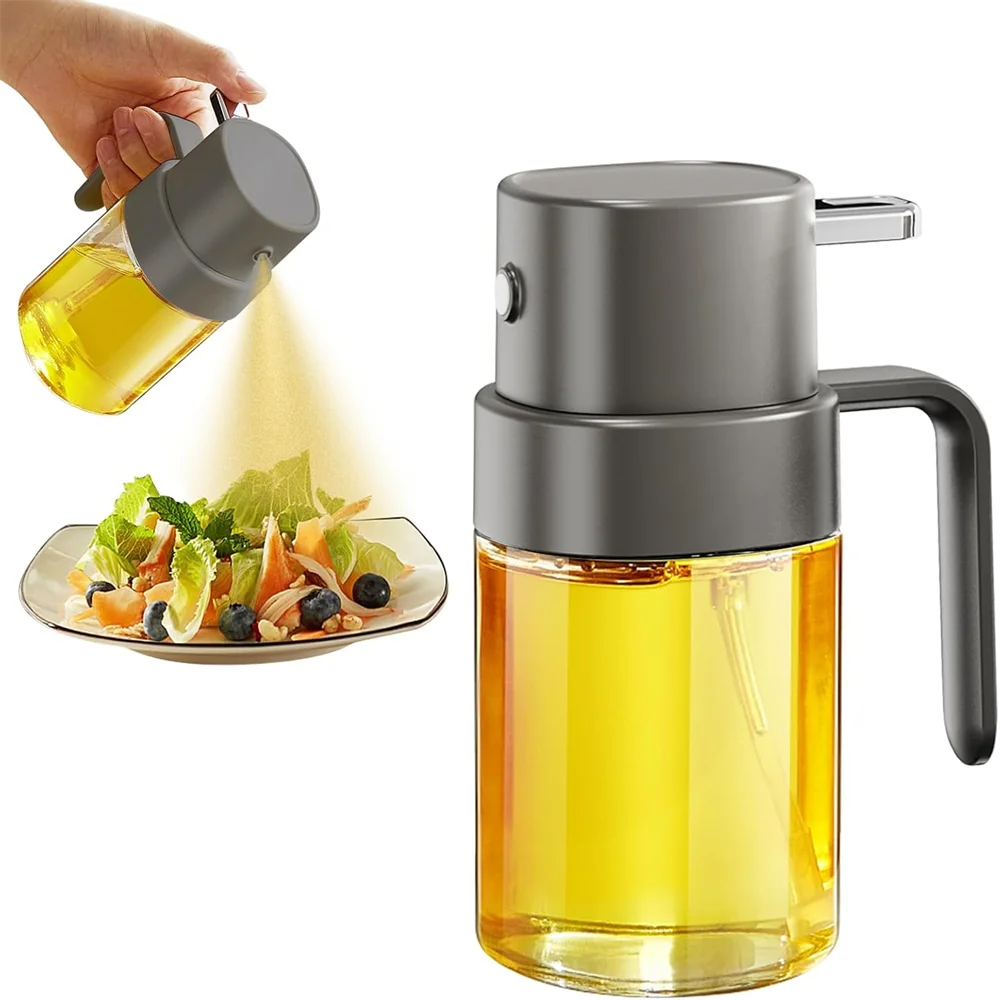 Herb Keeper Bottle - 200ml/7oz ガラス製オリーブオイルスプレーボトル、オリーブオイルスプレーヤー、定量調節付き連続スプレー、調理用オイルスプレーヤー