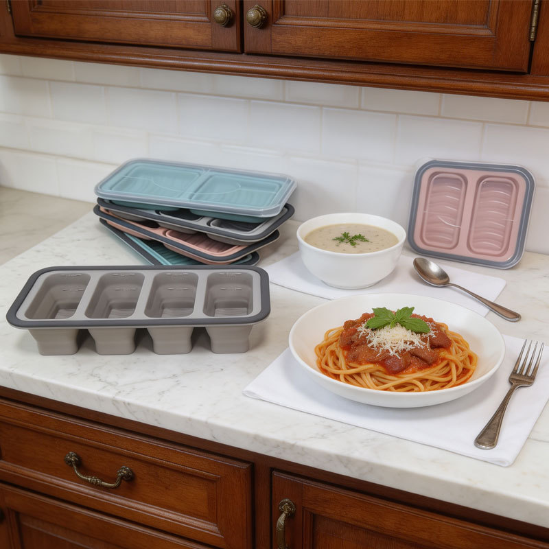 大型アイスキューブ冷凍モールド-スープ、蓋付きシリコン冷凍ト - Meal Prep Freezer のレビューと価格