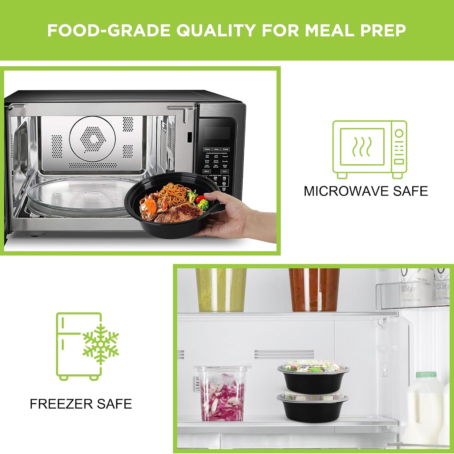蓋付きミールプレップ容器 - 50個入り 32オンス ミール - Meal Prep Freezer のレビューと価格