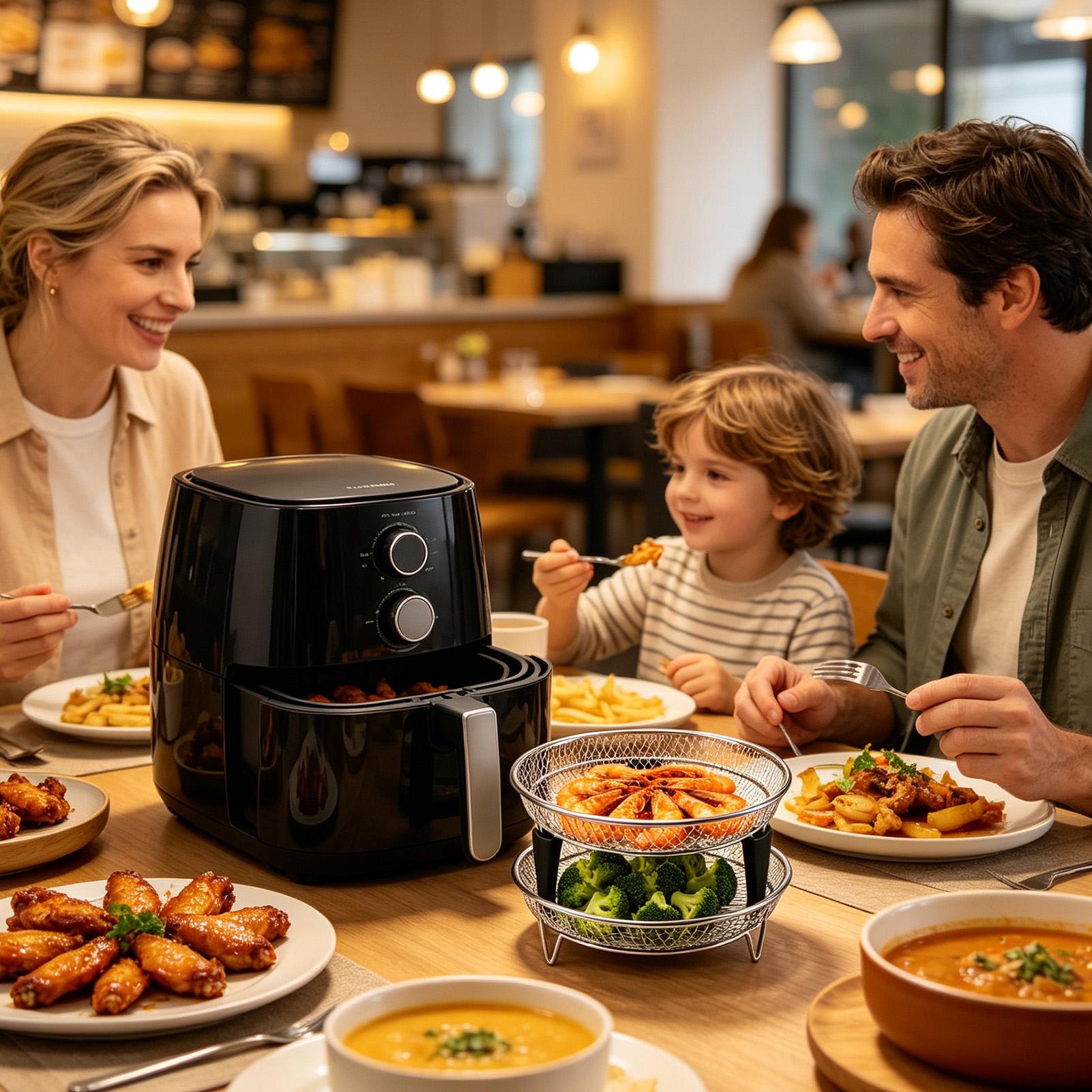 エアフライヤーバスケット ステンレススチール製スタッカブルト - Meal Prep Chef のレビューと価格