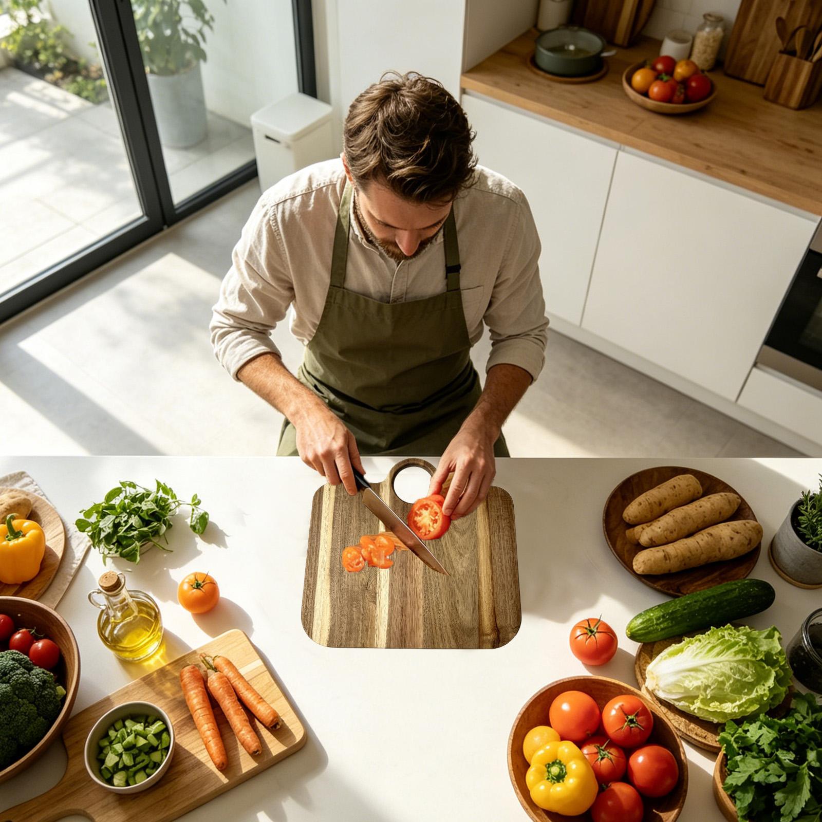 キッチン用まな板 滑り止め付き 装飾的なバッグ型 大型木製ま - Meal Prep For Cutting のレビューと価格