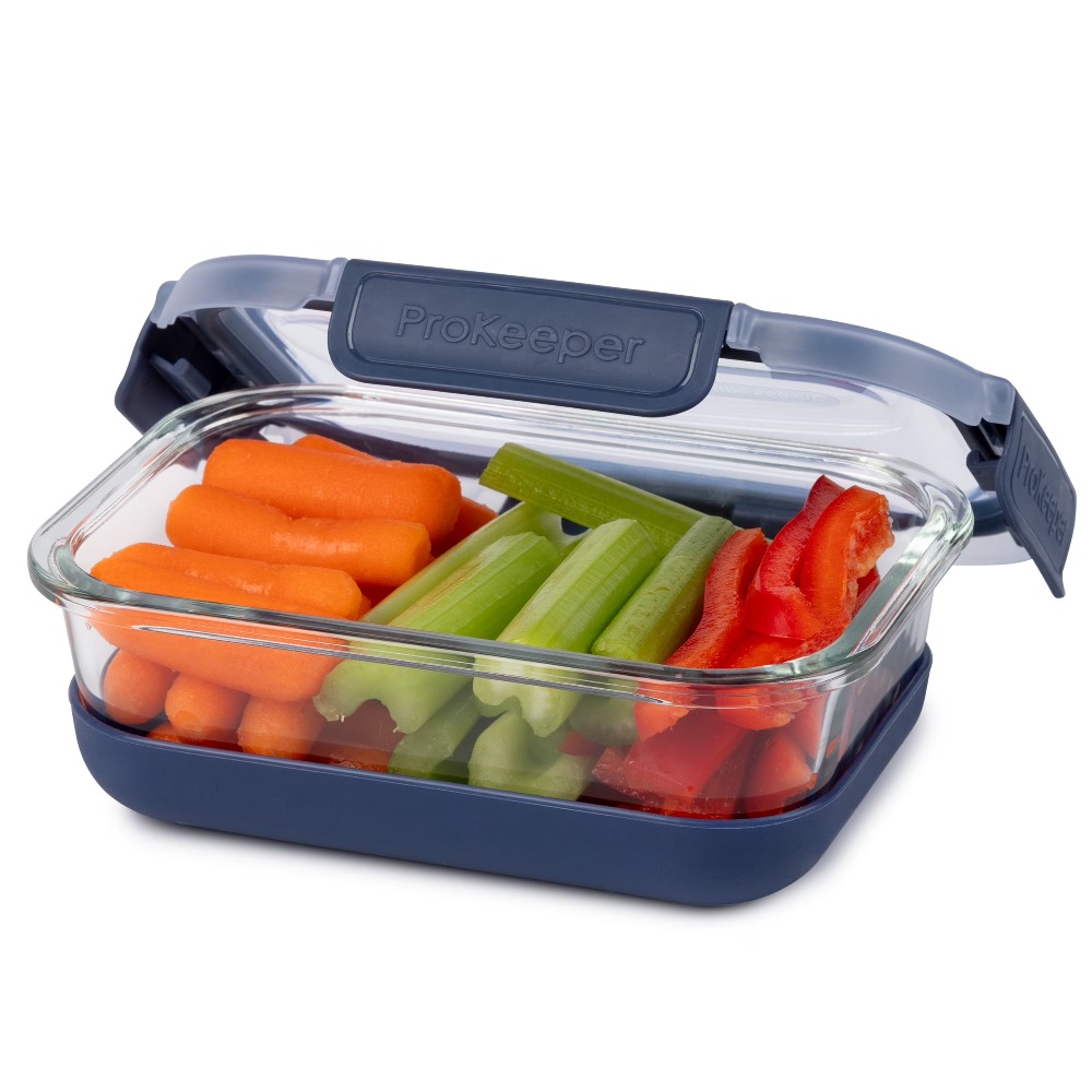 2.8カップガラス製食品保存容器、シリコンベースと気密ロック - Meal Prep Freezer のレビューと価格