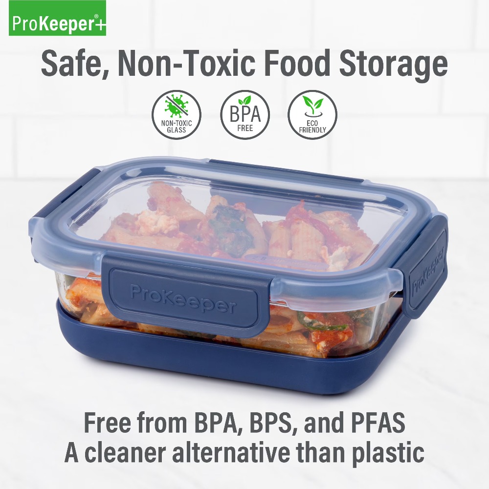 2.8カップガラス製食品保存容器、シリコンベースと気密ロック - Meal Prep Freezer のレビューと価格