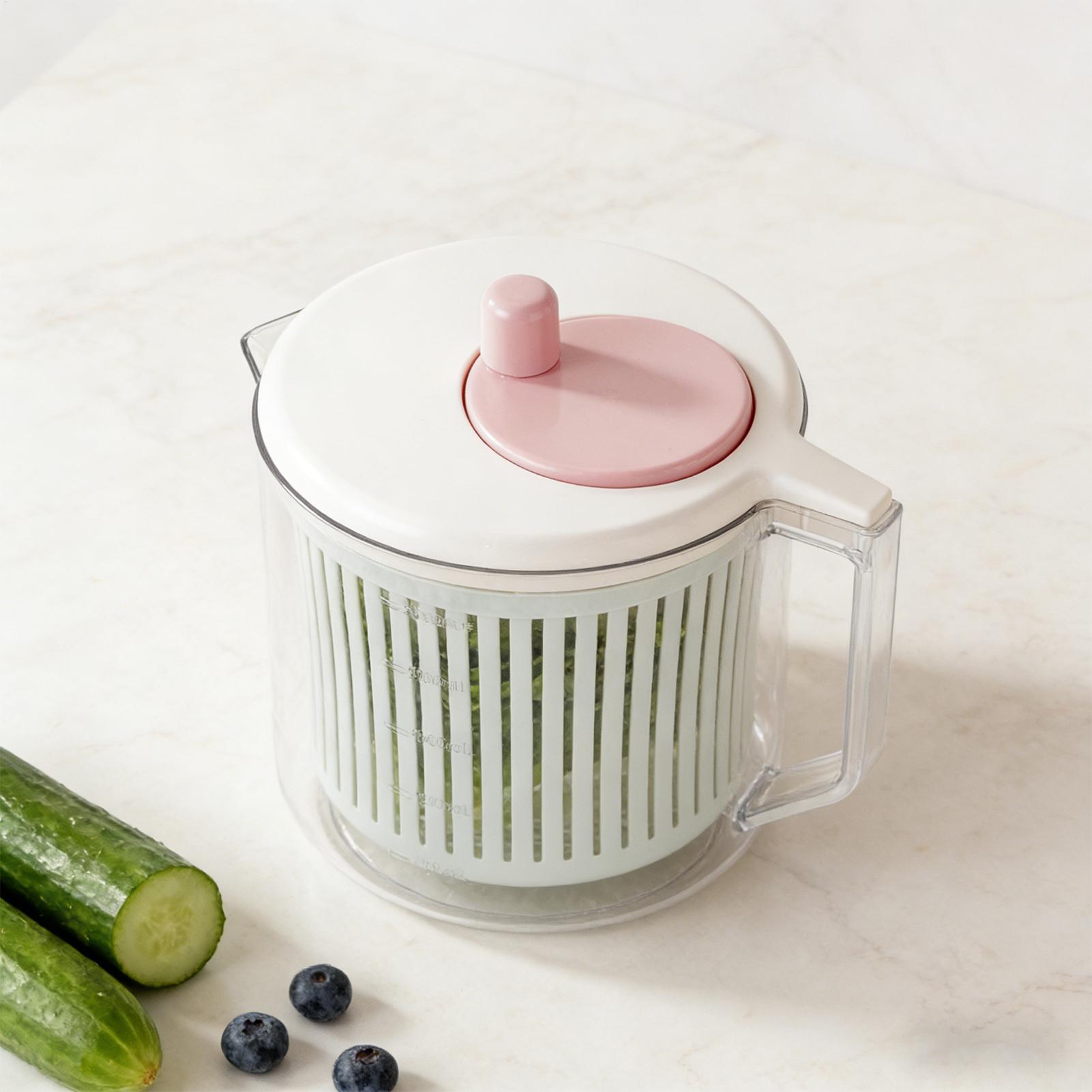 サラダスピナー手動野菜洗浄ボウルキッチンガジェットレタススピ - Meal Prep Manual のレビューと価格