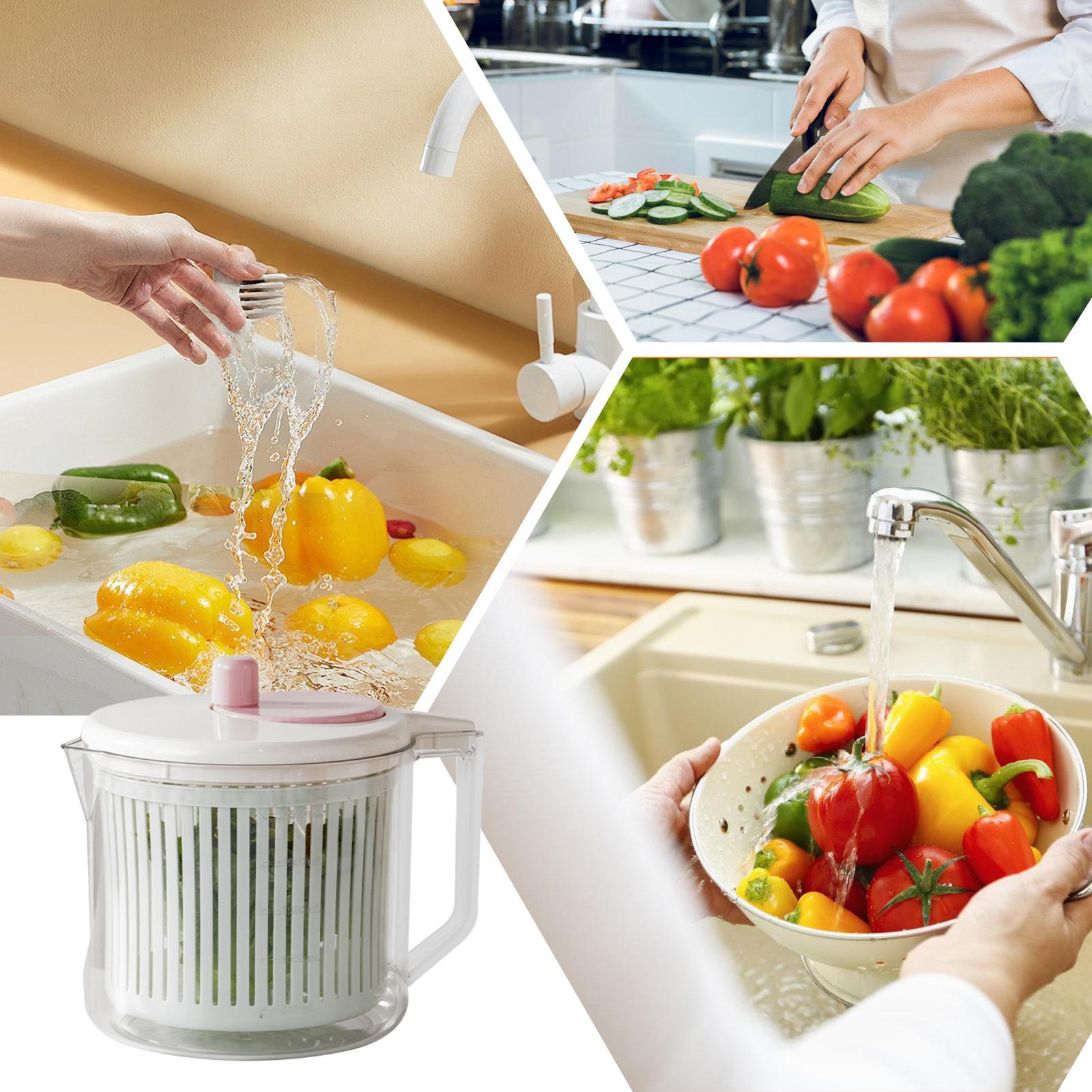 サラダスピナー手動野菜洗浄ボウルキッチンガジェットレタススピ - Meal Prep Manual のレビューと価格