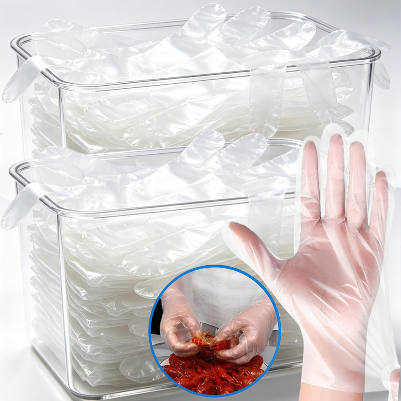 透明な使い捨てプラスチック手袋、ラテックスフリー、食品調理用 - Meal Prep Chef のレビューと価格