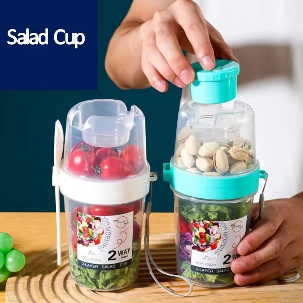 ポータブルサラダカップ朝食カップ食品分層ヨーグルトシリアルオ - Meal Prep Oatmeal Jars のレビューと価格