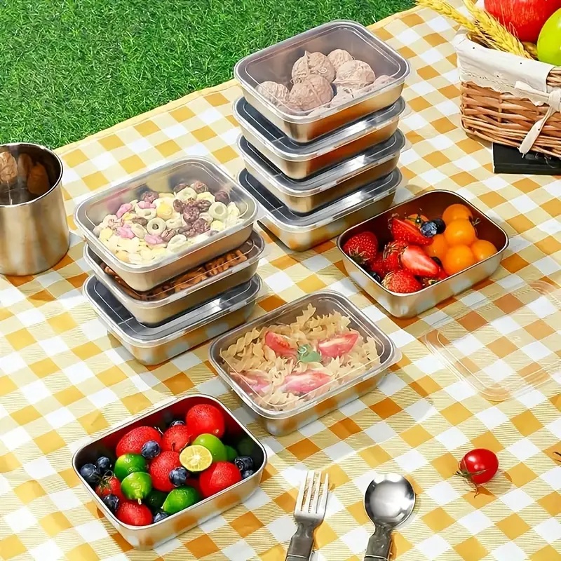 5個セット ステンレス製食品保存容器、積み重ね可能な食事準備 - Meal Prep Chef のレビューと価格