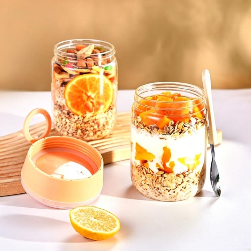 オーバーナイトオート麦コンテナ 蓋付き 20オンス オーバー - Meal Prep Oatmeal Jars のレビューと価格