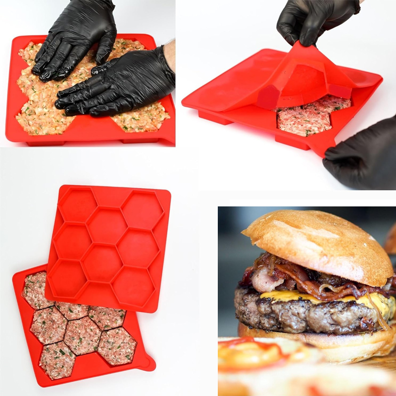 8穴シリコンハンバーガー型プレスモールド、ノンスティックバー - Meal Prep Freezer のレビューと価格