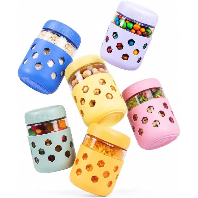 LLCS-気密蓋付きガラス瓶、1セットのオーバーナイトオート - Meal Prep Oatmeal Jars のレビューと価格