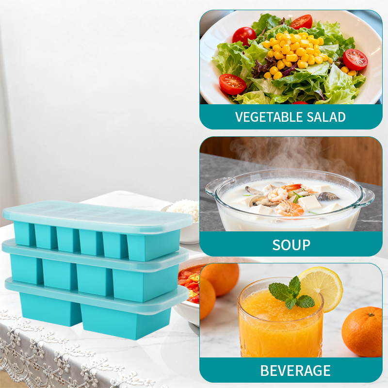 蓋付きシリコン製冷凍トレイ型（2個または3個）、保存容器、ス - Meal Prep Chef のレビューと価格