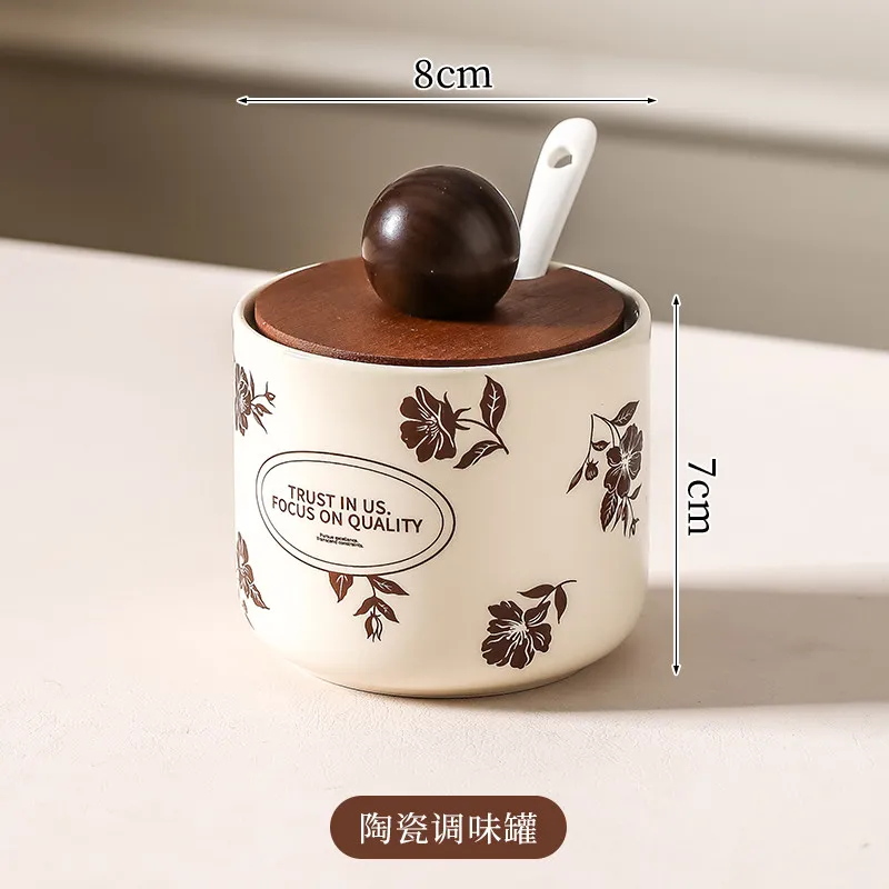 レトロ高級セラミック調味料入れセット キッチン家庭用円筒形調 - Herb Keeper Bottle のレビューと価格