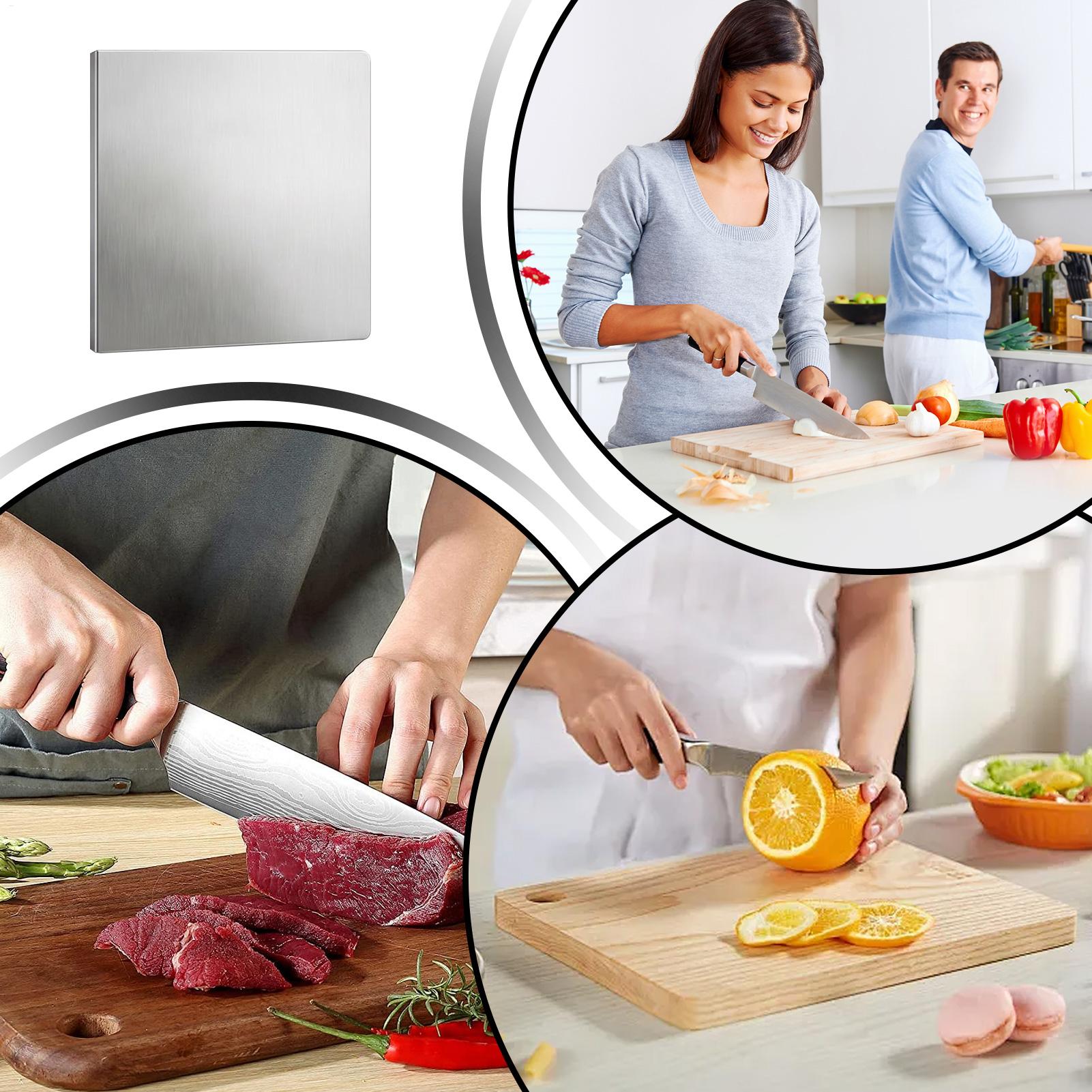 ステンレス鋼のキッチンまな板、滑り止め加工、お手入れ簡単、家 - Meal Prep For Cutting のレビューと価格