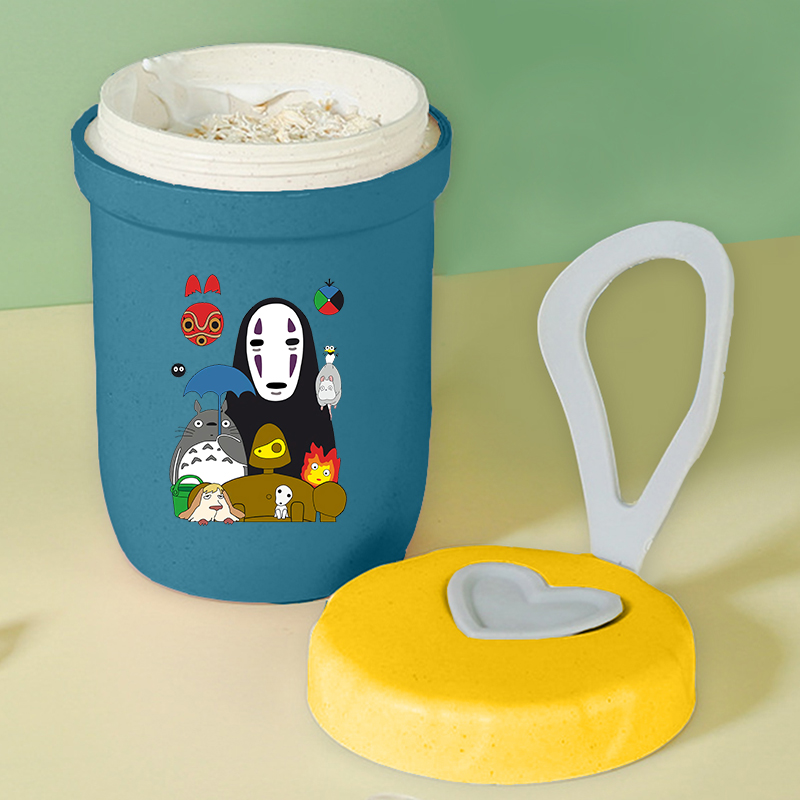 トトロ女性男性用ポータブル朝食カップ多機能ボトル水オートミー - Meal Prep Oatmeal Jars のレビューと価格