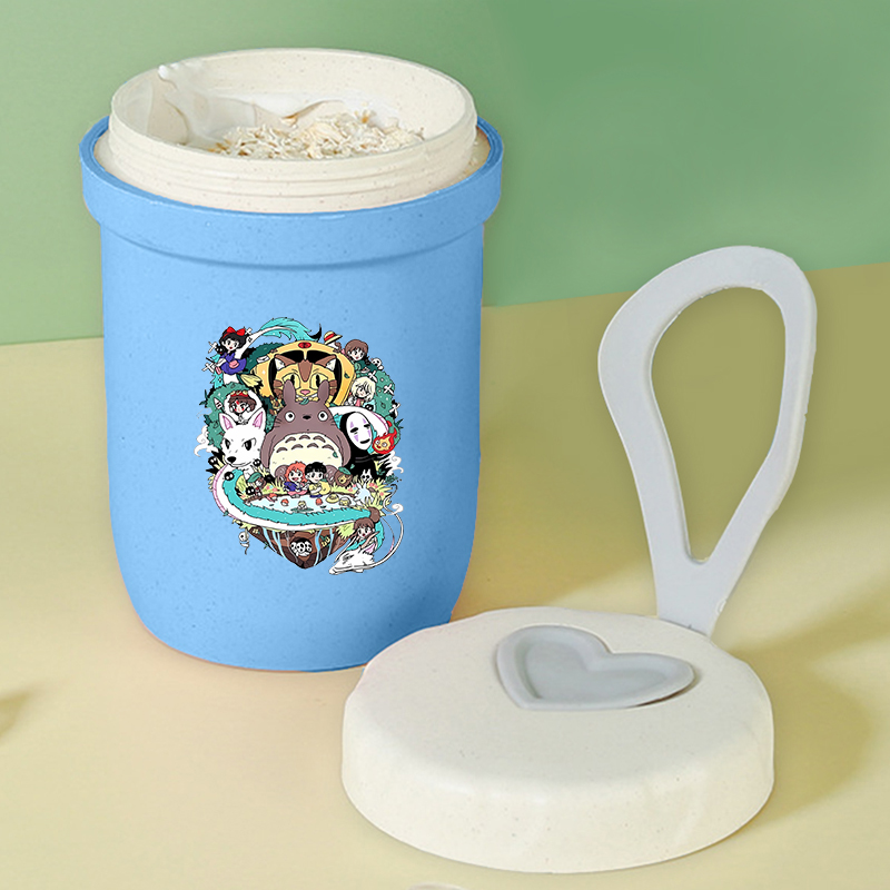 トトロ女性男性用ポータブル朝食カップ多機能ボトル水オートミー - Meal Prep Oatmeal Jars のレビューと価格