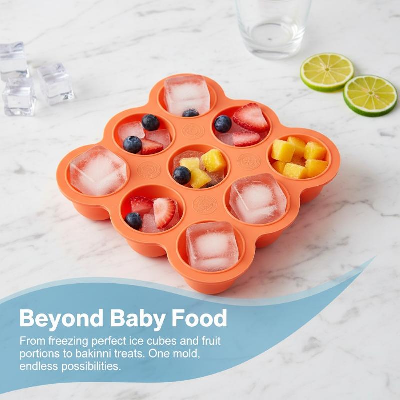 ベビーフードシリコン容器 9グリッド冷凍トレイ 漏れ防止蓋  - Meal Prep Freezer のレビューと価格