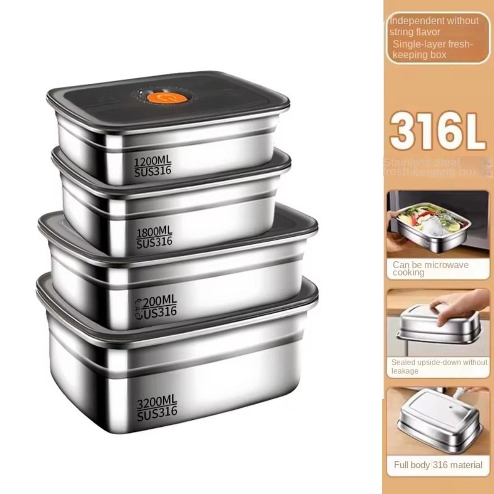 ステンレス鋼キャンプ弁当箱漏れ防止電子レンジ適切な弁当箱密封 - Meal Prep Freezer のレビューと価格