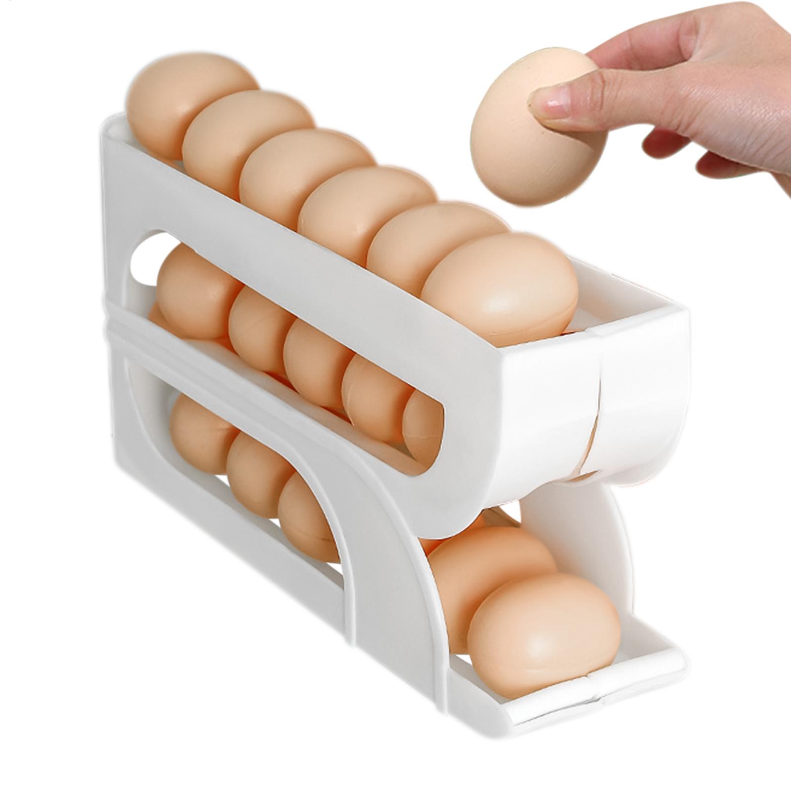 冷蔵庫用卵容器 3段式 自動回転卵容器ラック 食品ホルダー  - Meal Prep Egg Whites のレビューと価格