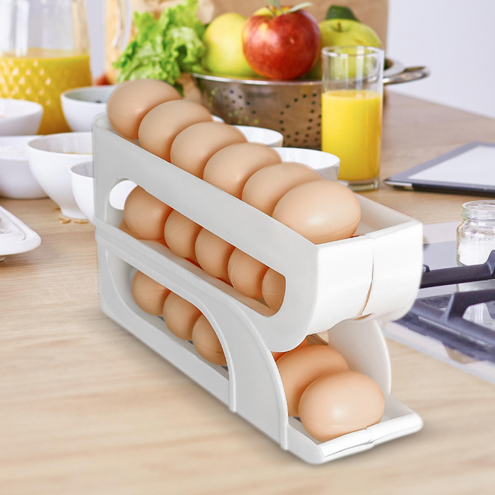 冷蔵庫用卵容器 3段式 自動回転卵容器ラック 食品ホルダー  - Meal Prep Egg Whites のレビューと価格