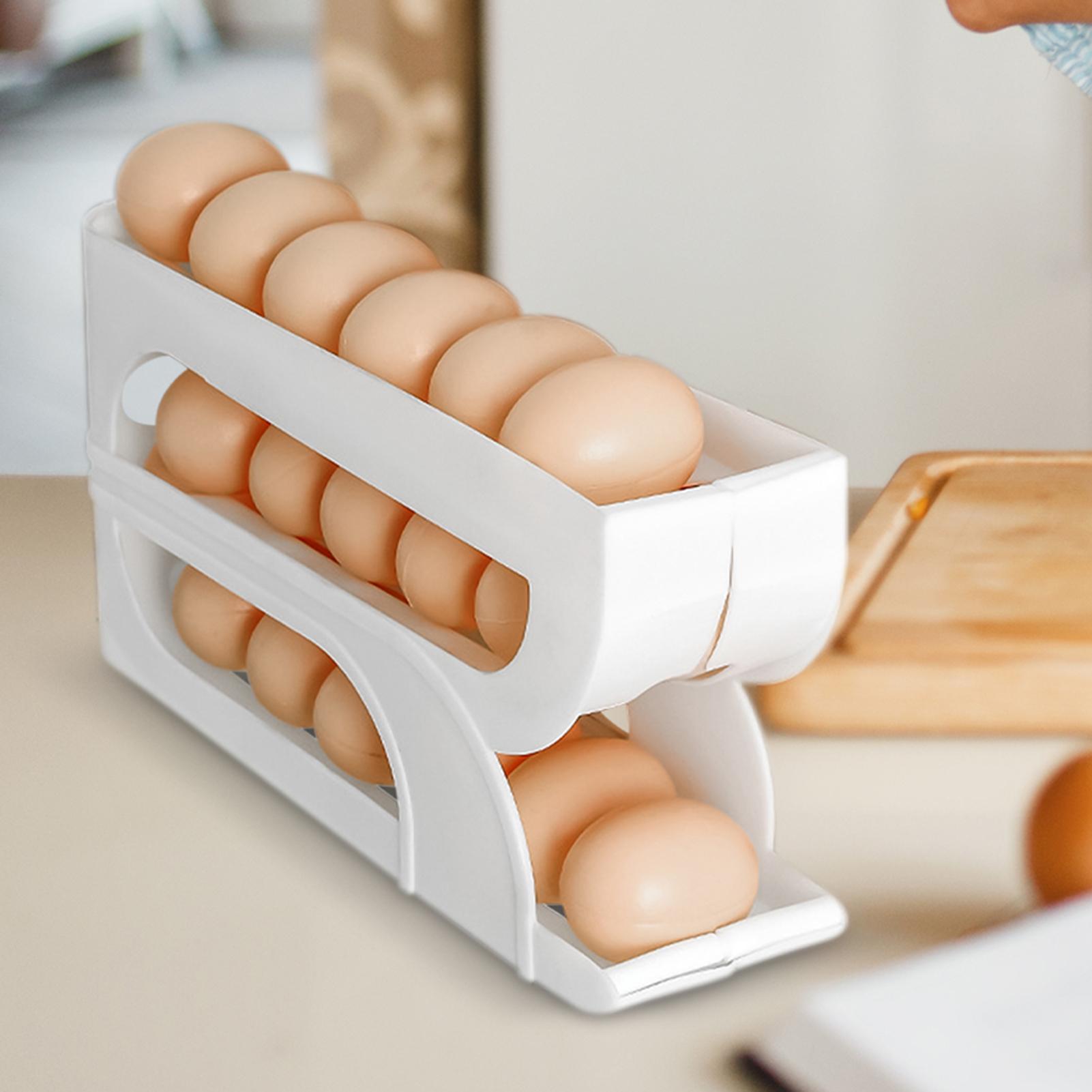 冷蔵庫用卵容器 3段式 自動回転卵容器ラック 食品ホルダー  - Meal Prep Egg Whites のレビューと価格