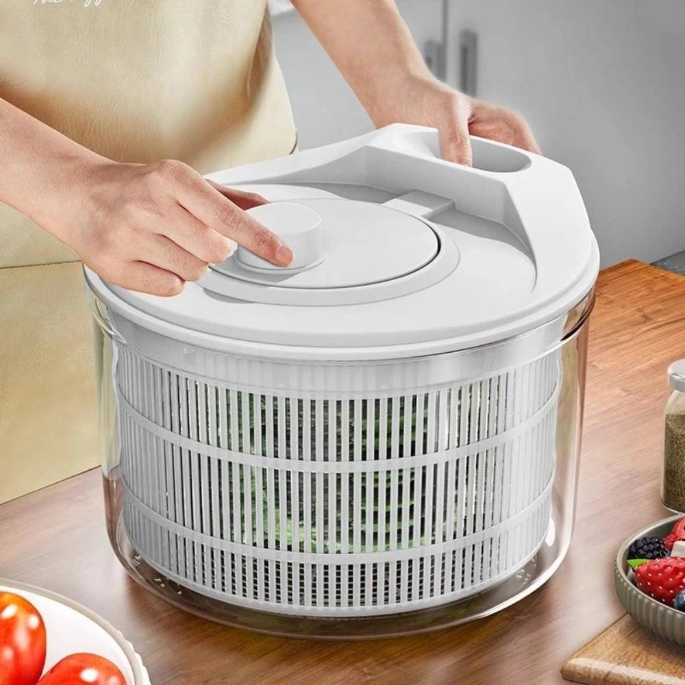 白い手動野菜脱水機多機能キッチンガジェットサラダスピナードラ - Meal Prep Manual のレビューと価格