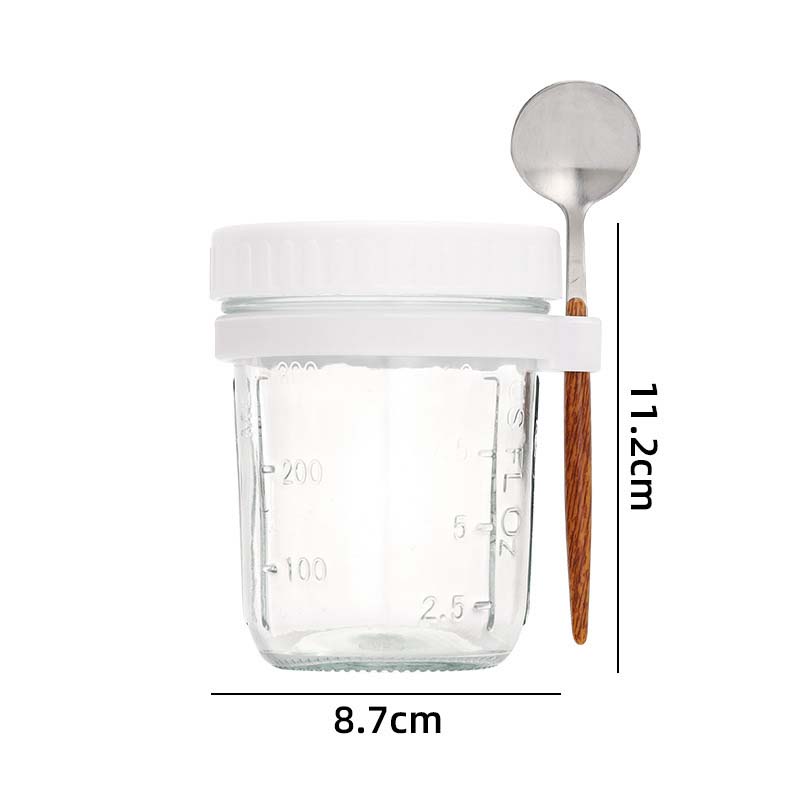 オーバーナイトオーツコンテナ 蓋とスプーン付き ポータブル朝 - Meal Prep Oatmeal Jars のレビューと価格