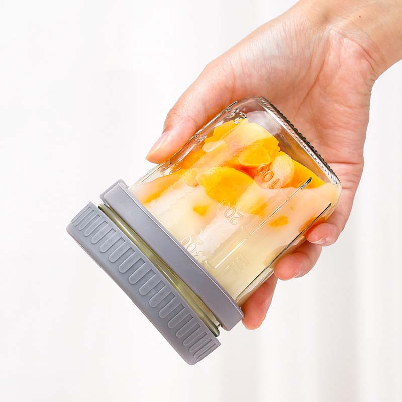 オーバーナイトオーツコンテナ 蓋とスプーン付き ポータブル朝 - Meal Prep Oatmeal Jars のレビューと価格