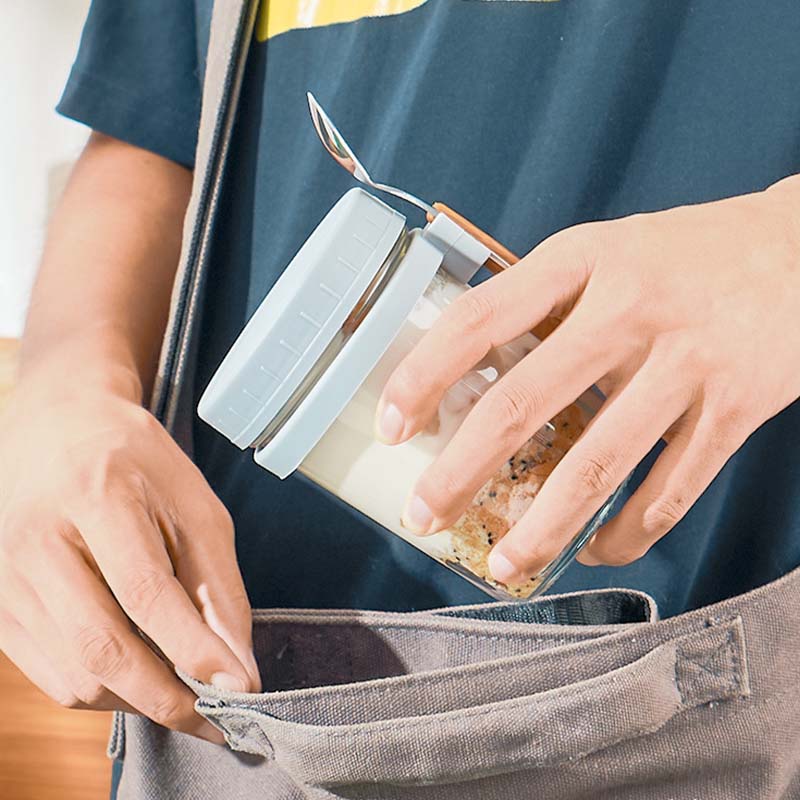 オーバーナイトオーツコンテナ 蓋とスプーン付き ポータブル朝 - Meal Prep Oatmeal Jars のレビューと価格