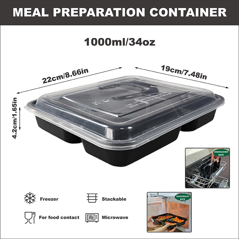 3コンパートメント 34オンス/1000ml、12/35個入 - Meal Prep Freezer のレビューと価格